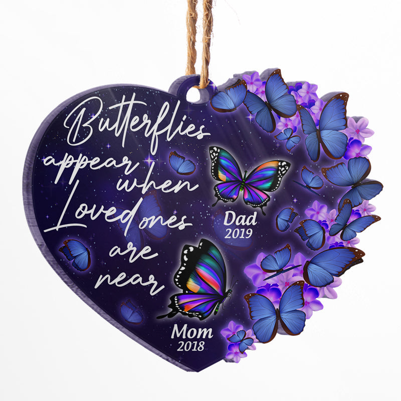 Memorial When Loved Ones Are Near - Memorial Gift - Personalized Custom Heart Acrylic Ornament ORNA1210
