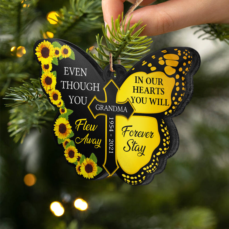 Forever Stay - Memorial Gift - Personalized Custom Butterfly Acrylic Ornament ORNA1210