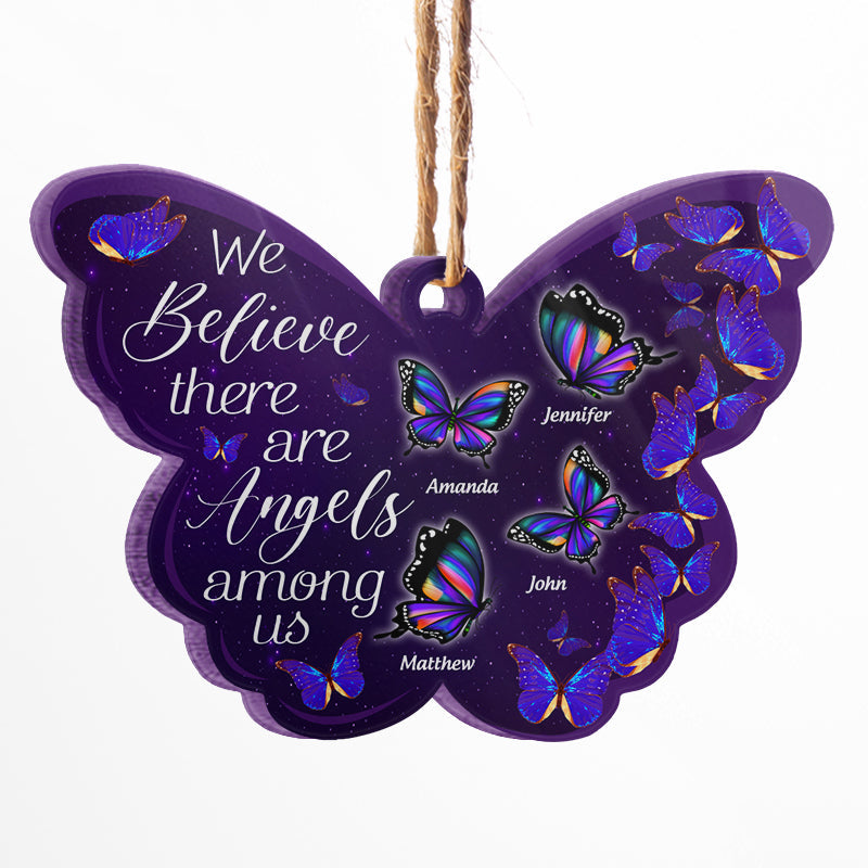 Butterfly Angels Among Us - Memorial Gift - Personalized Custom Butterfly Acrylic Ornament ORNA1210