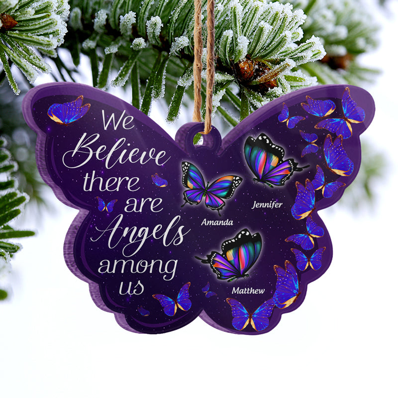 Butterfly Angels Among Us - Memorial Gift - Personalized Custom Butterfly Acrylic Ornament ORNA1210