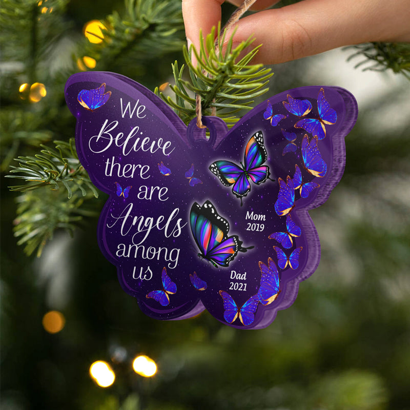 Butterfly Angels Among Us - Memorial Gift - Personalized Custom Butterfly Acrylic Ornament ORNA1210