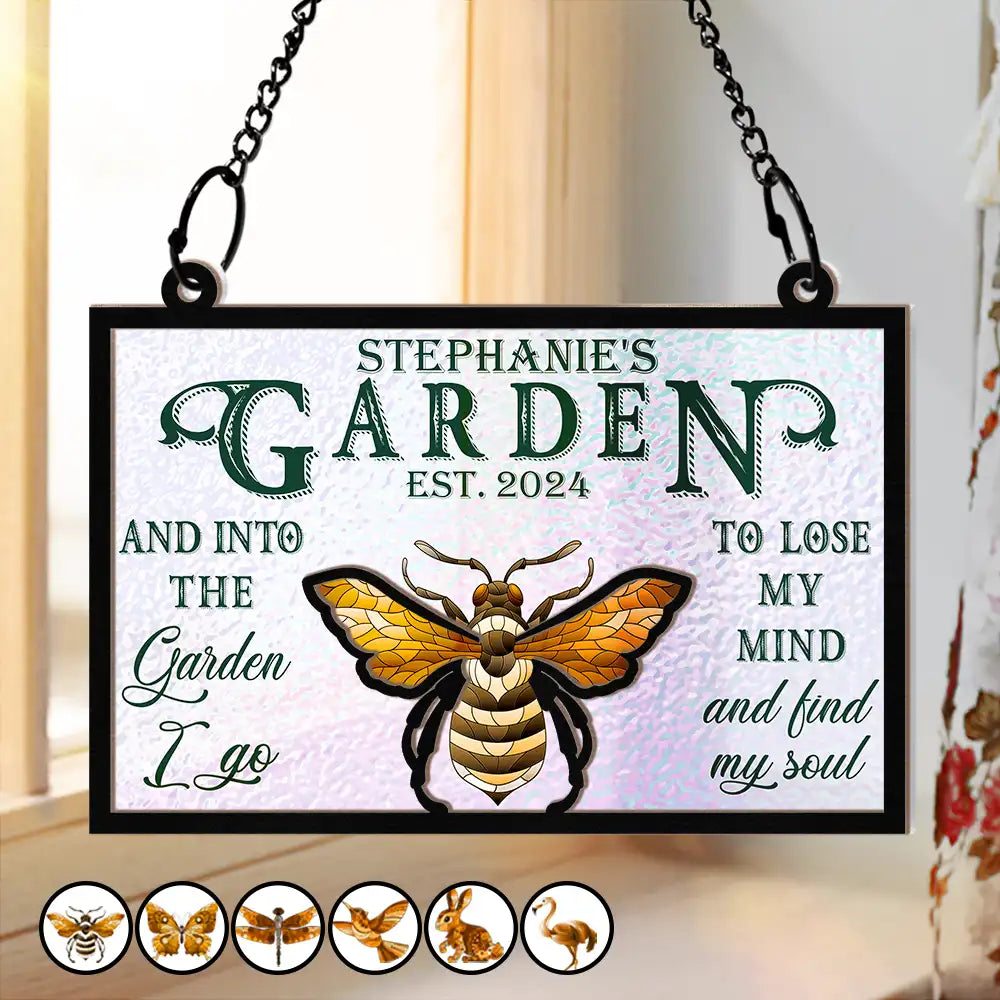 Lose My Mind Find My Soul Gardening - Personalized Window Hanging Suncatcher Ornament ORNA1210