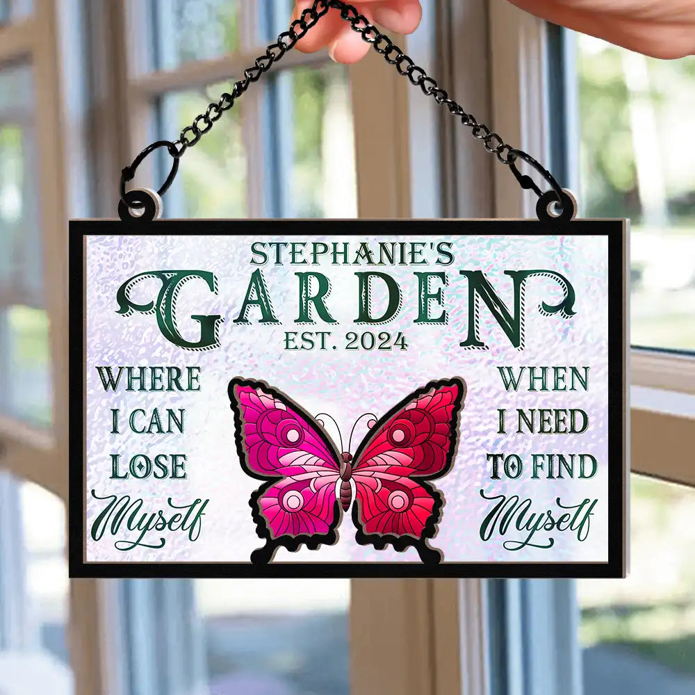 Lose My Mind Find My Soul Gardening - Personalized Window Hanging Suncatcher Ornament ORNA1210