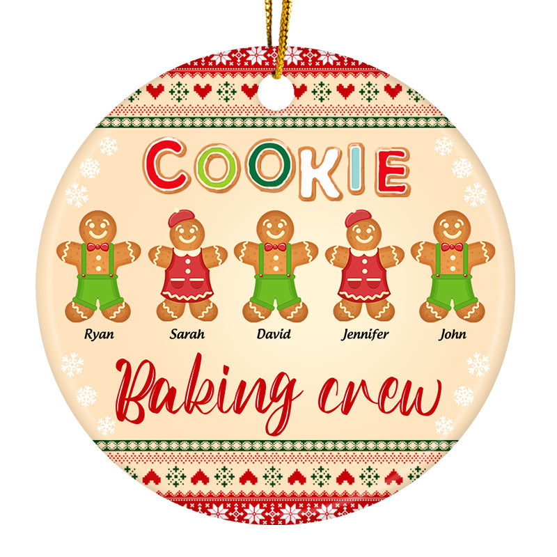 Cookie Baking Crew - Christmas Gift - Personalized Custom Circle Ceramic Ornament ORNA1210