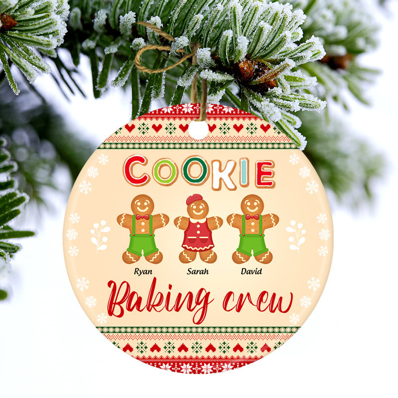 Cookie Baking Crew - Christmas Gift - Personalized Custom Circle Ceramic Ornament ORNA1210