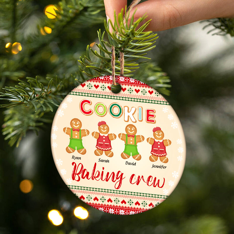 Cookie Baking Crew - Christmas Gift - Personalized Custom Circle Ceramic Ornament ORNA1210