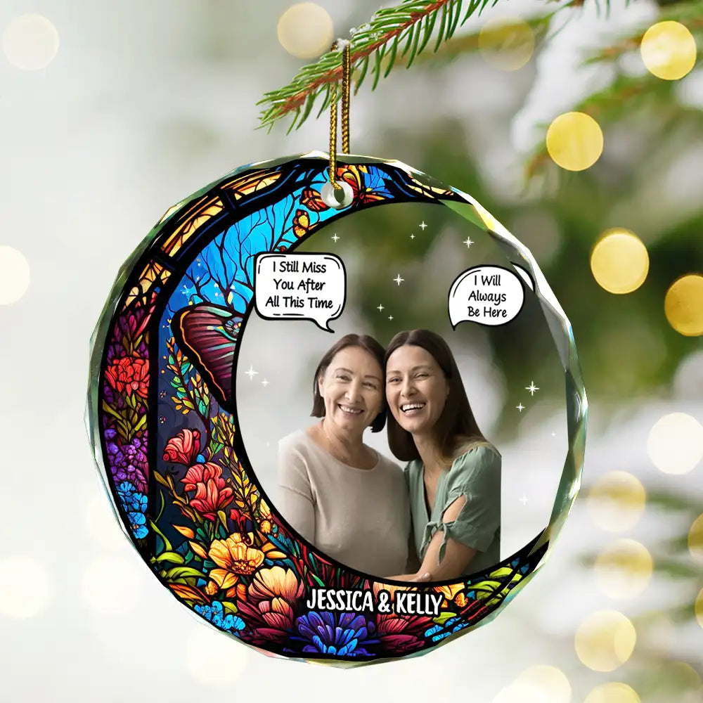 Custom Photo I Miss You I Know Memorial - Personalized Circle Glass Ornament ORNA1210
