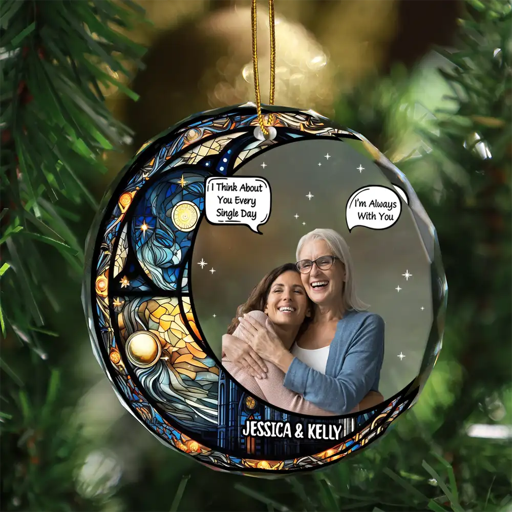 Custom Photo I Miss You I Know Memorial - Personalized Circle Glass Ornament ORNA1210