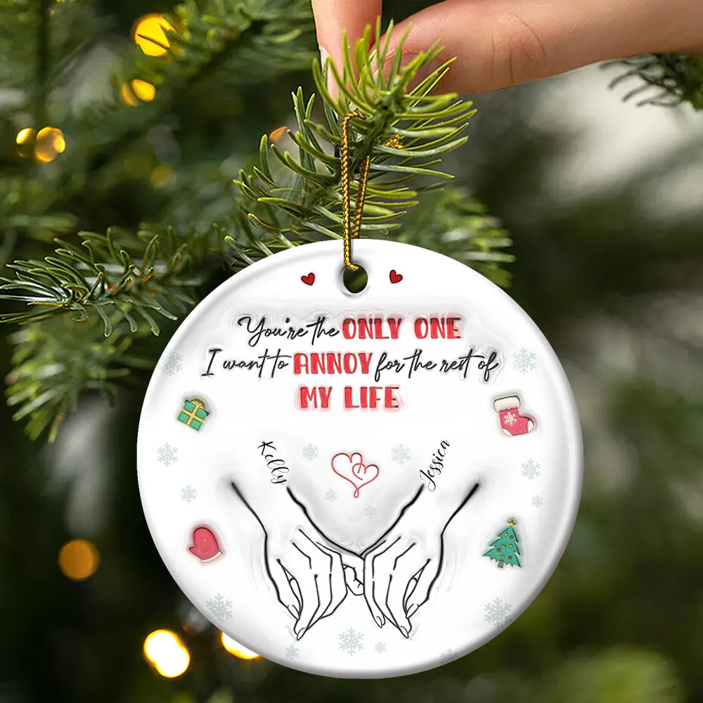 I Met You I Loved You Couples - 3D Inflated Effect Printed Ornament, Personalized Circle Ceramic Ornament ORNA1210