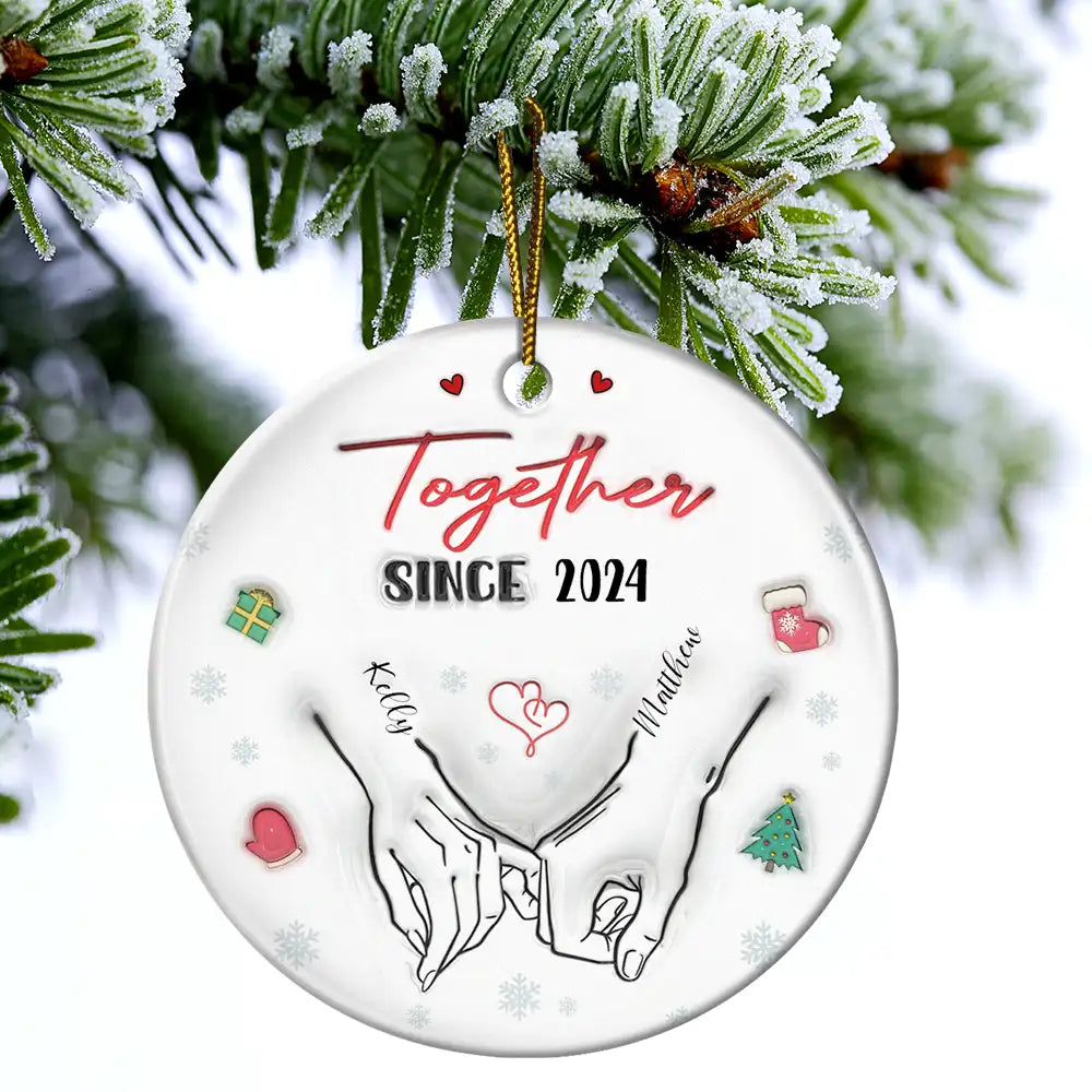 I Met You I Loved You Couples - 3D Inflated Effect Printed Ornament, Personalized Circle Ceramic Ornament ORNA1210