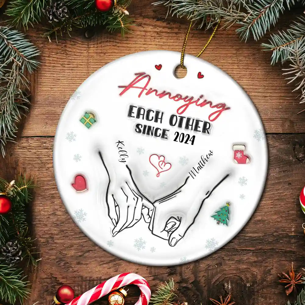 I Met You I Loved You Couples - 3D Inflated Effect Printed Ornament, Personalized Circle Ceramic Ornament ORNA1210