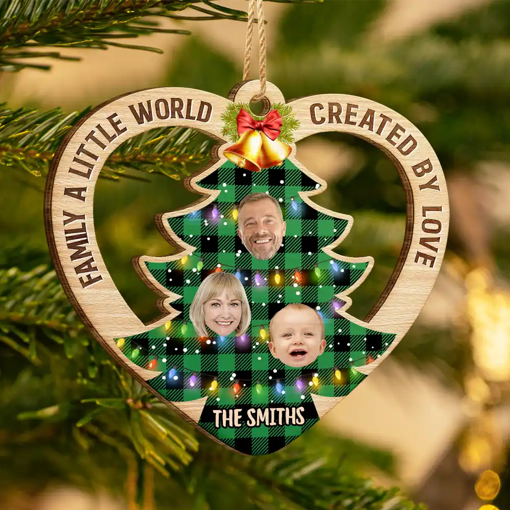 Custom Photo Family Tree Together We Make A Family - Personalized Custom Shaped Wooden Ornament ORNA1210