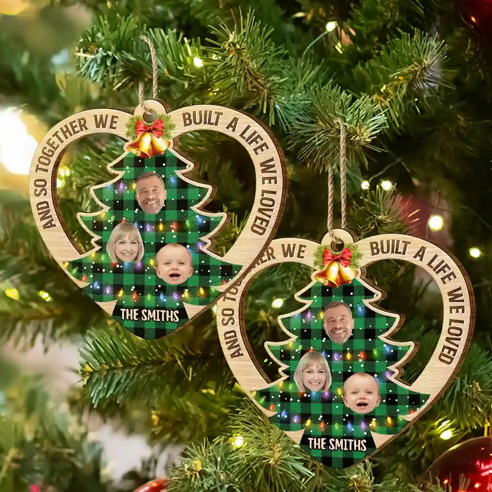 Custom Photo Family Tree Together We Make A Family - Personalized Custom Shaped Wooden Ornament ORNA1210