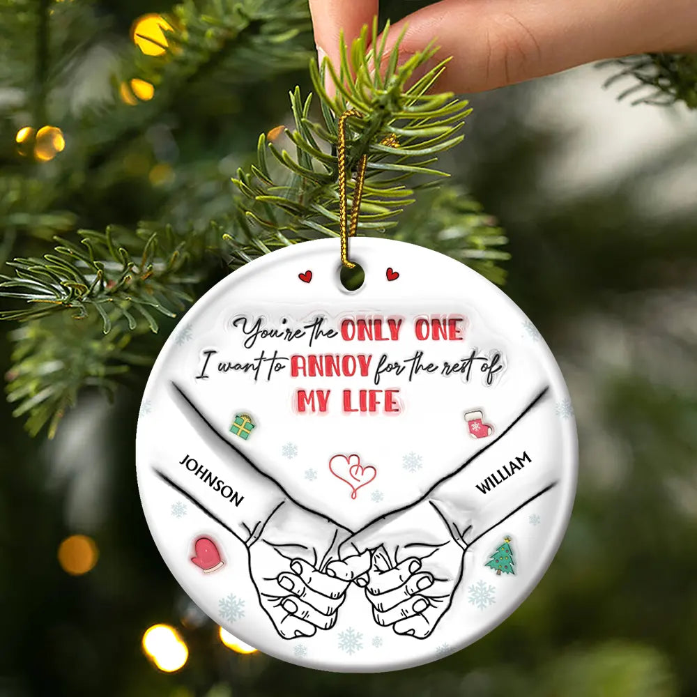 I Met You I Liked You I Loved You Christmas Couples - Personalized 3D Inflated Effect Printed Ornament, Personalized Circle Ceramic Ornament ORNA1210