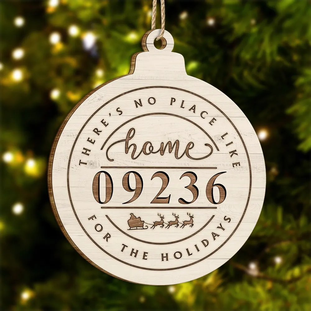 There's No Place Like Home Family - Personalized Custom Shaped Wooden Ornament ORNA1210