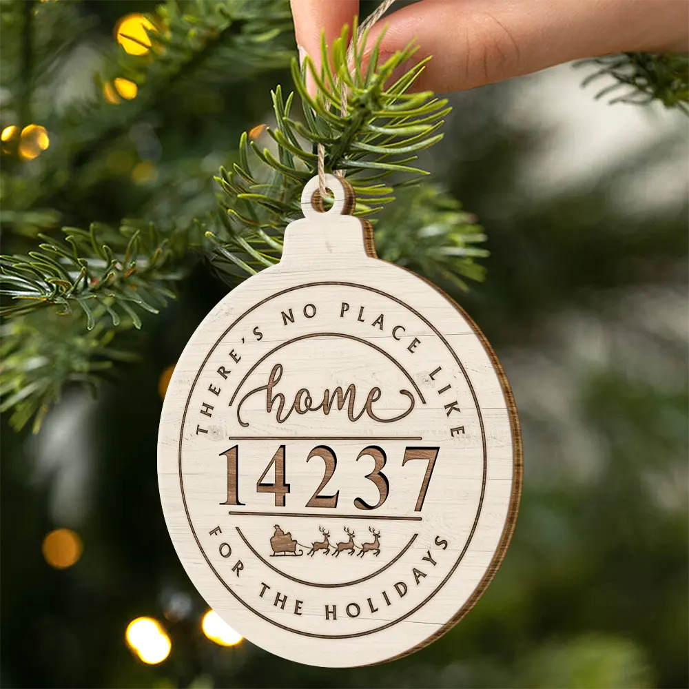 There's No Place Like Home Family - Personalized Custom Shaped Wooden Ornament ORNA1210