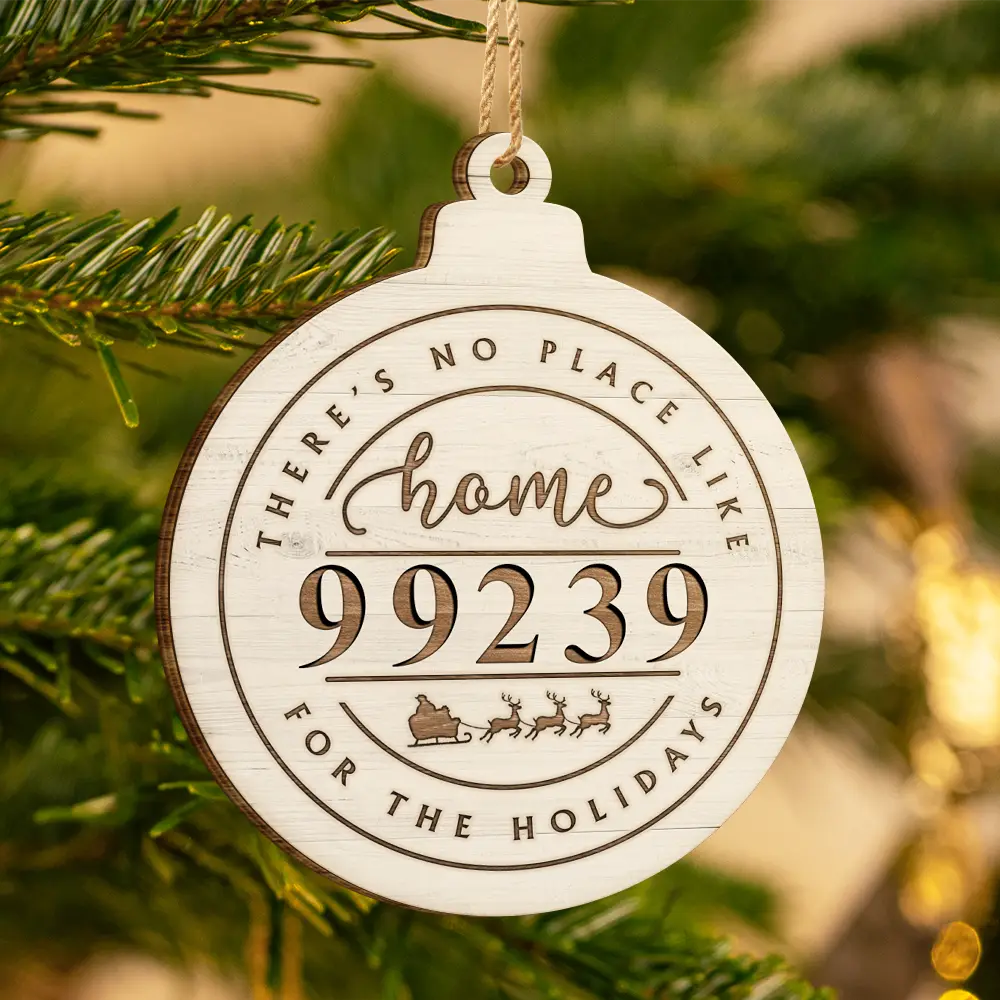 There's No Place Like Home Family - Personalized Custom Shaped Wooden Ornament ORNA1210