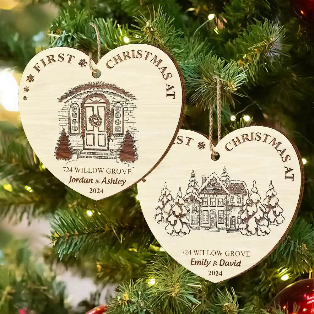 First Christmas In Our New Home - Personalized Custom Shaped Wooden Ornament ORNA1210