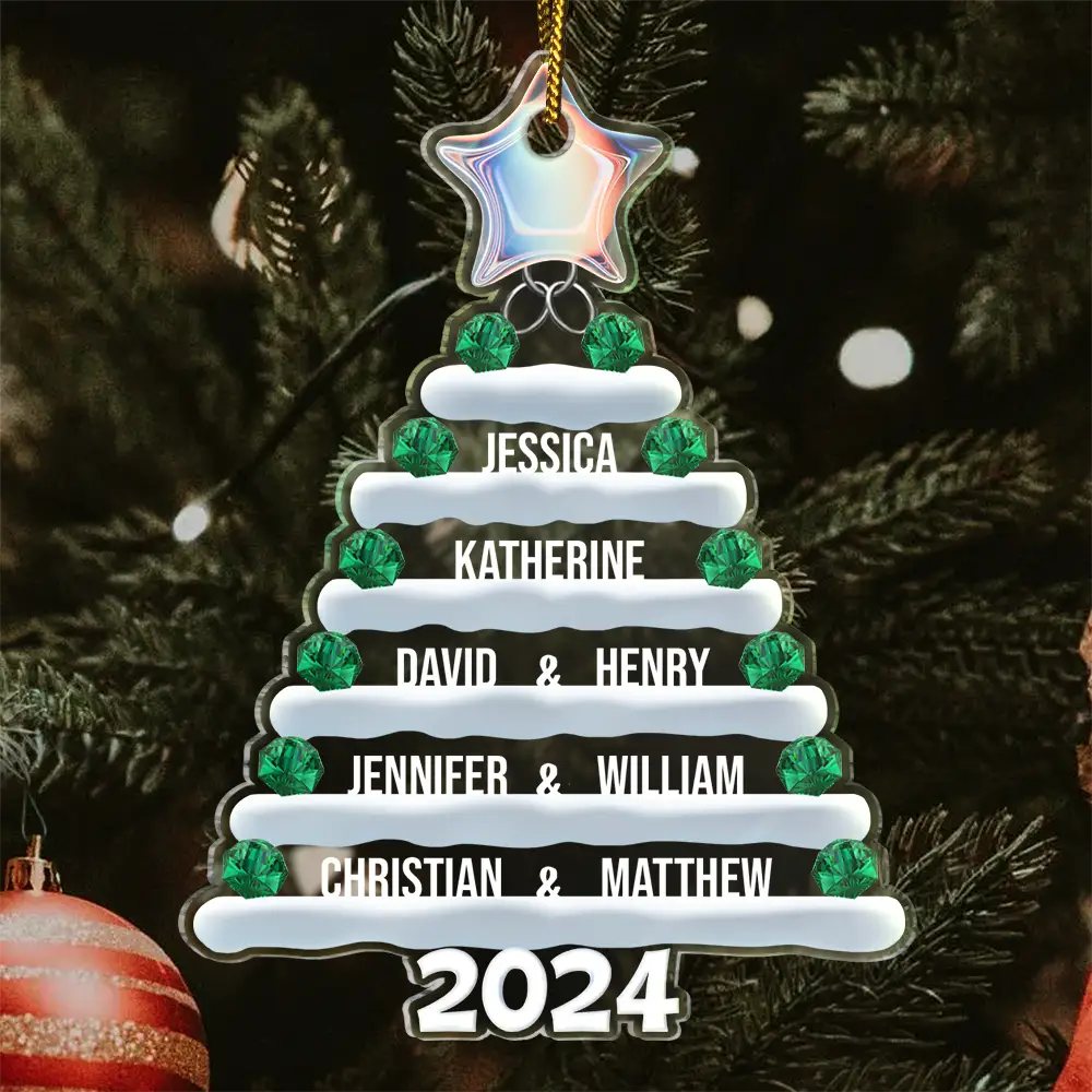 Christmas Tree Family Bestie Coworker - Personalized Cutout Acrylic Ornament ORNA1210