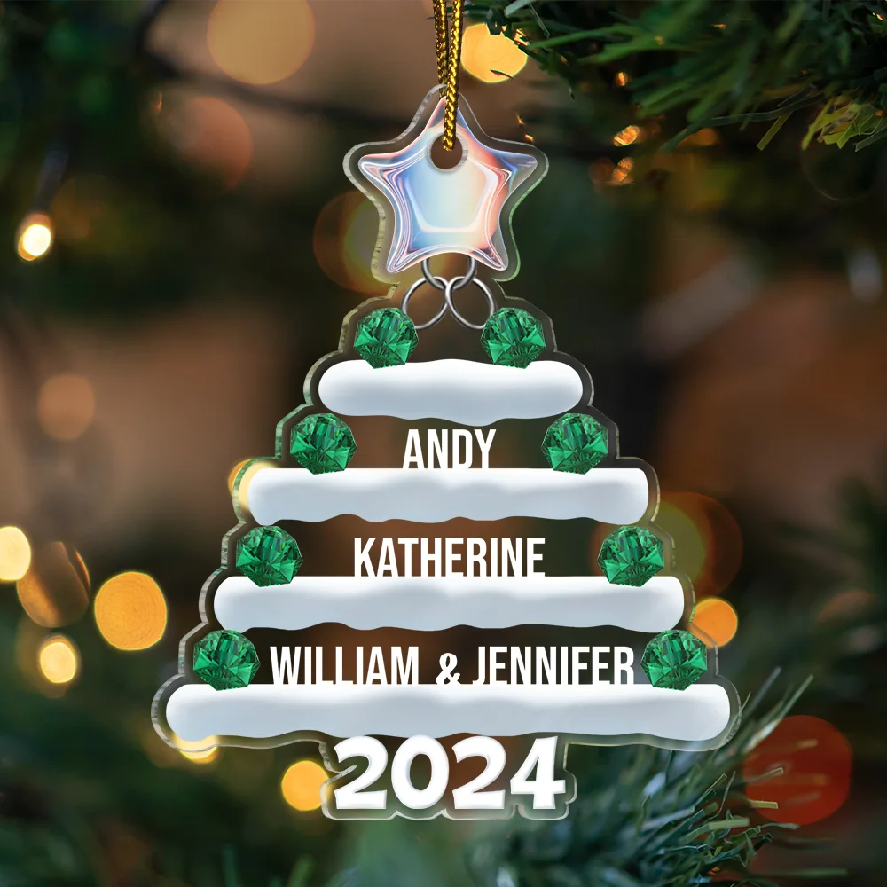 Christmas Tree Family Bestie Coworker - Personalized Cutout Acrylic Ornament ORNA1210