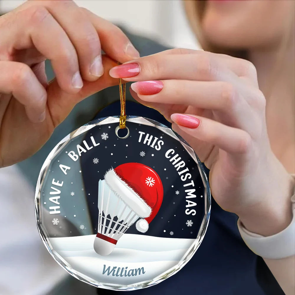 Have A Ball This Christmas Kids Sport Ball - Personalized Circle Glass Ornament ORNA1210