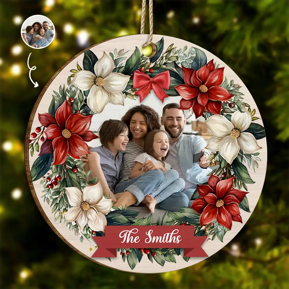 Custom Photo Family - Personalized Custom Shaped Wooden Ornament ORNA1210