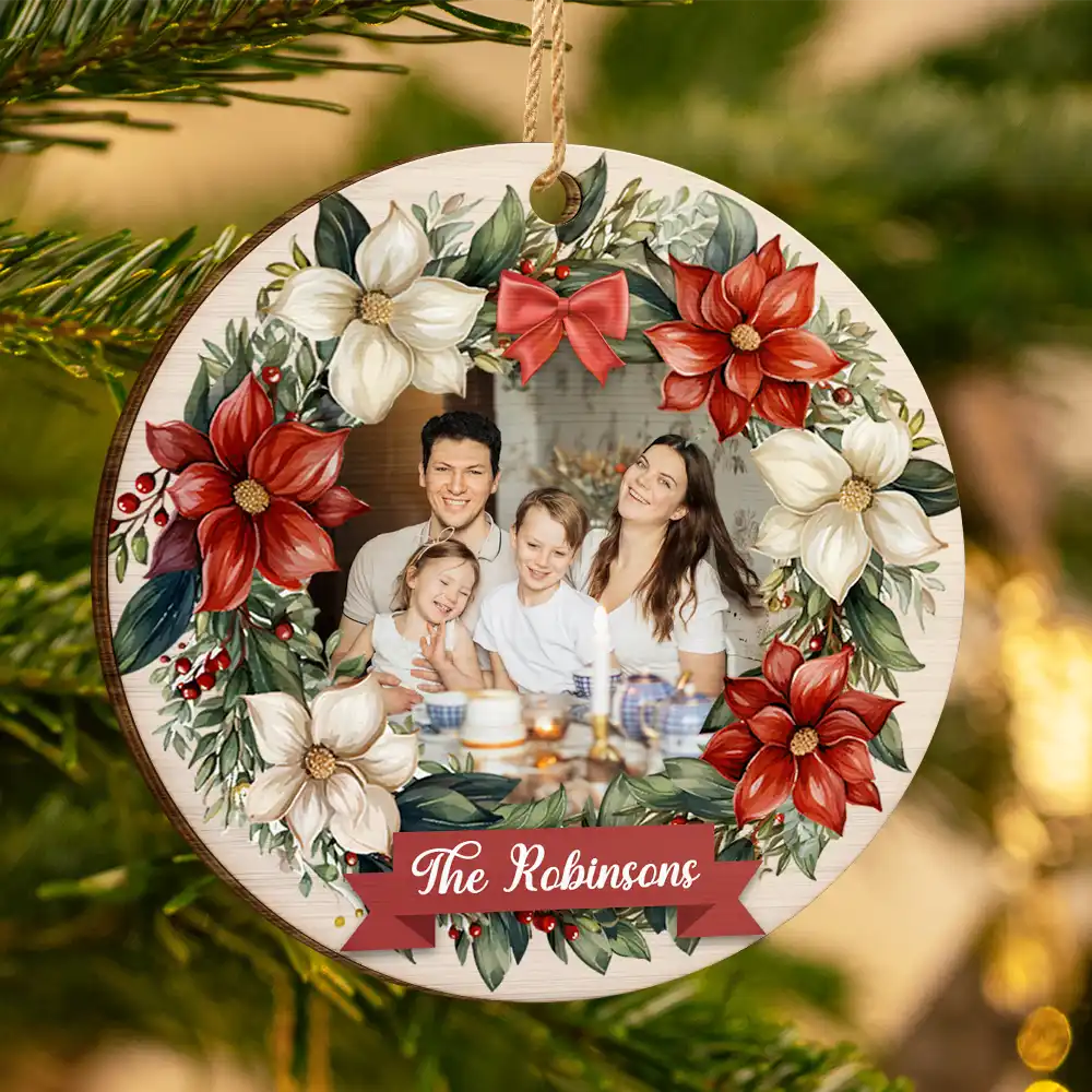 Custom Photo Family - Personalized Custom Shaped Wooden Ornament ORNA1210