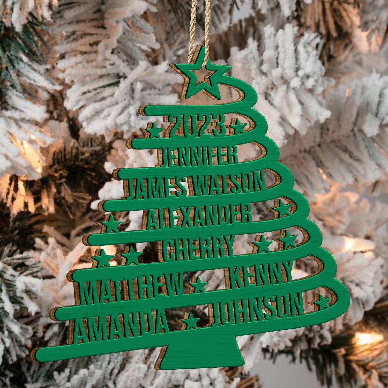 Christmas Tree With Names - Christmas Gift For Family - Personalized Wooden Cutout Ornament ORNA1210