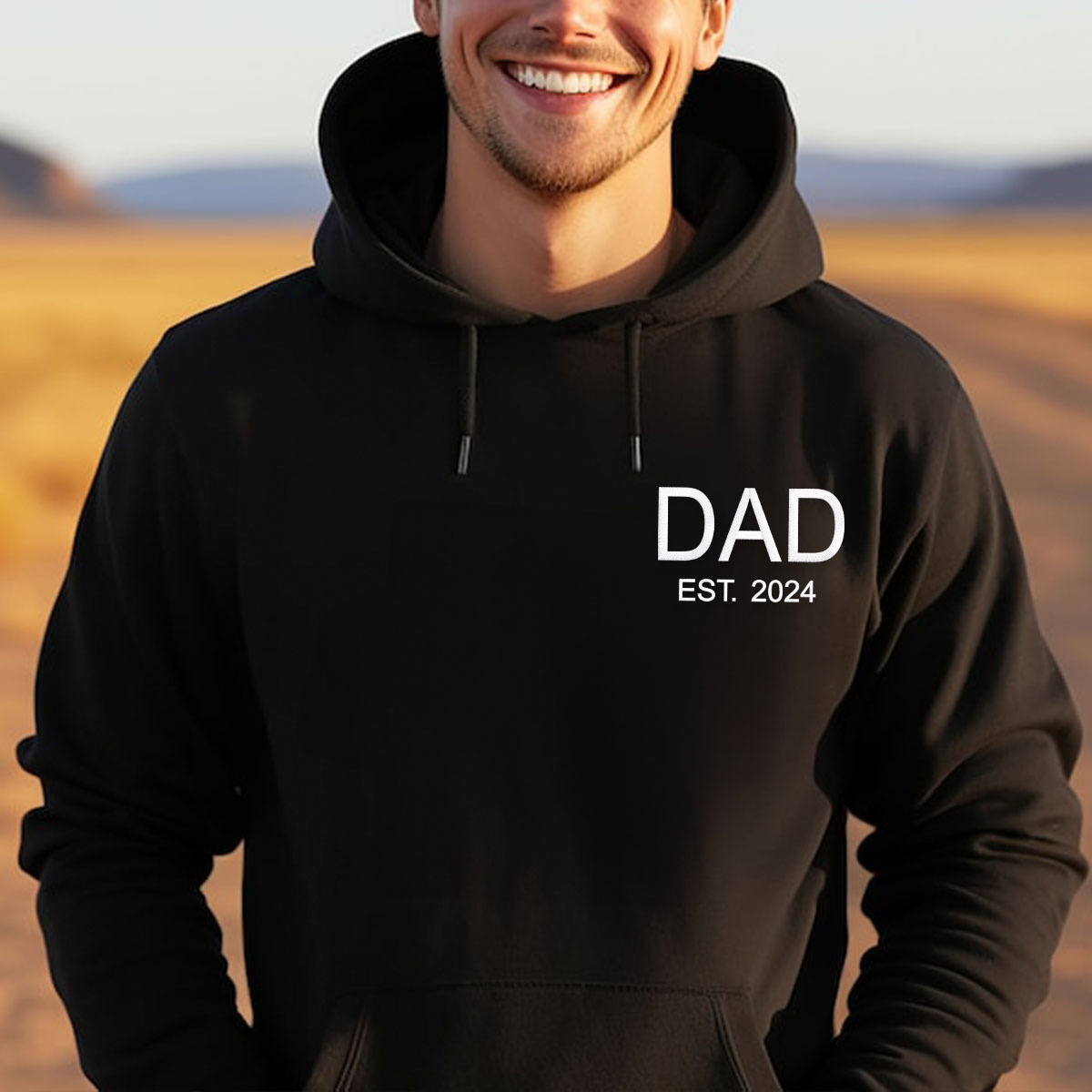 Dad Embroidered Sweatshirt, Daddy Est Hoodie, Custom Dad Sweater with Kid Name Gift For New Dad, Father's Day Gift em4