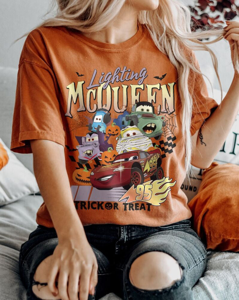 Disney Cars Halloween Sweatshirt, Retro Lightning McQueen Halloween Shirt, Disney Halloween Shirt, McQueen Shirt,Disney Shirt HL23