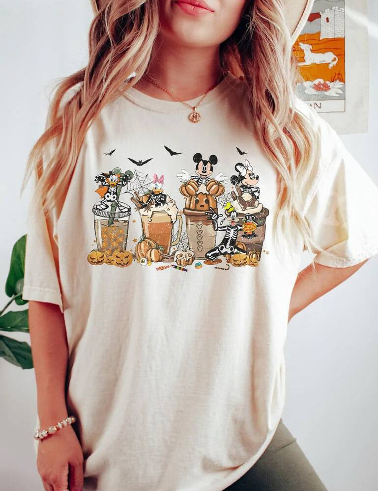 Disney Halloween Mickey And Friends Coffee Shirt, Disney Halloween Party Sweatshirt, Disney Halloween Balloons Unisex T-Shirt HL23