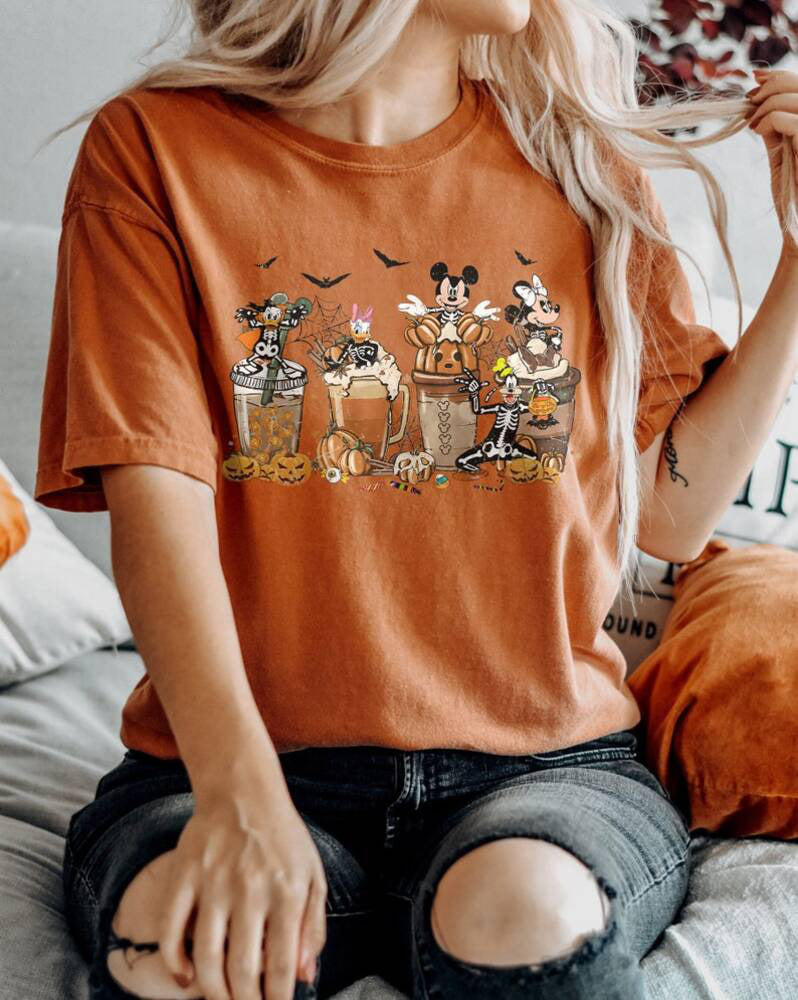 Disney Halloween Mickey And Friends Coffee Shirt, Disney Halloween Party Sweatshirt, Disney Halloween Balloons Unisex T-Shirt HL23