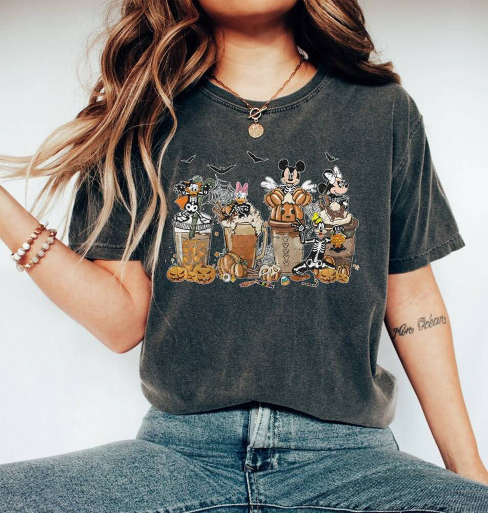 Disney Halloween Mickey And Friends Coffee Shirt, Disney Halloween Party Sweatshirt, Disney Halloween Balloons Unisex T-Shirt HL23