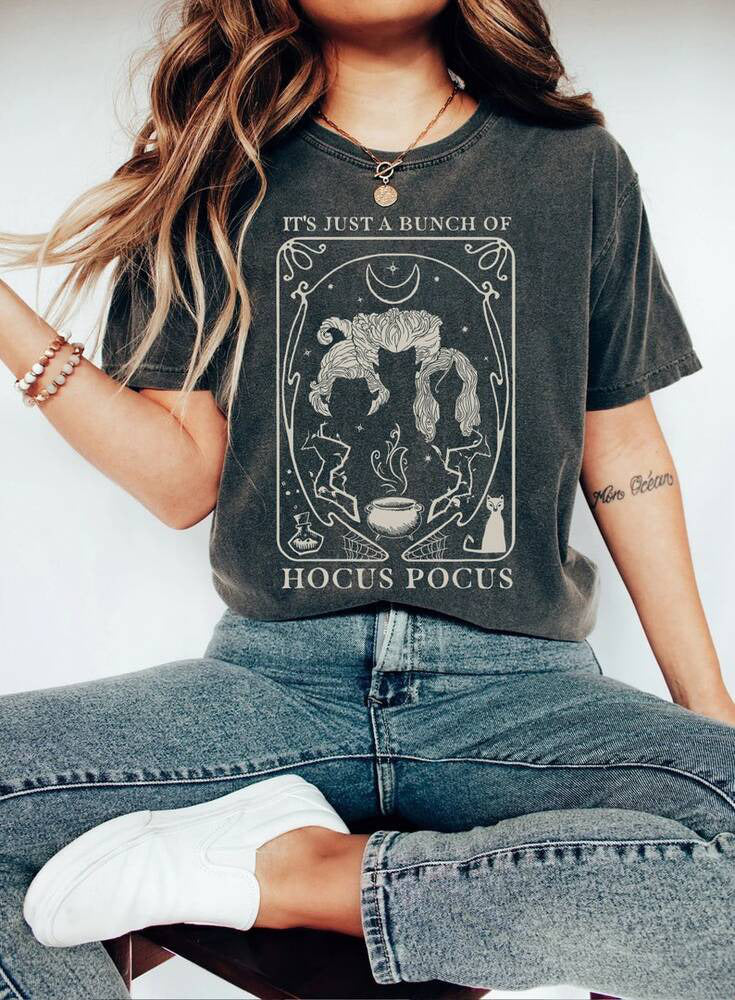 Disney Just A Bunch Of Hocus Pocus Tarot Card Halloween Shirt, Disney Halloween Party Tee, Halloween Hocus Pocus Unisex Tshirt HL23