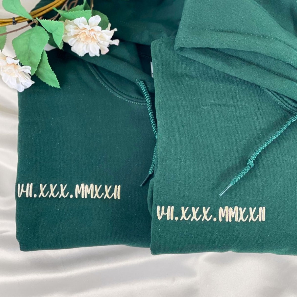 Personalized Roman Numeral Date Hoodies, Couple Custom Hoodies Sweatshirt em1