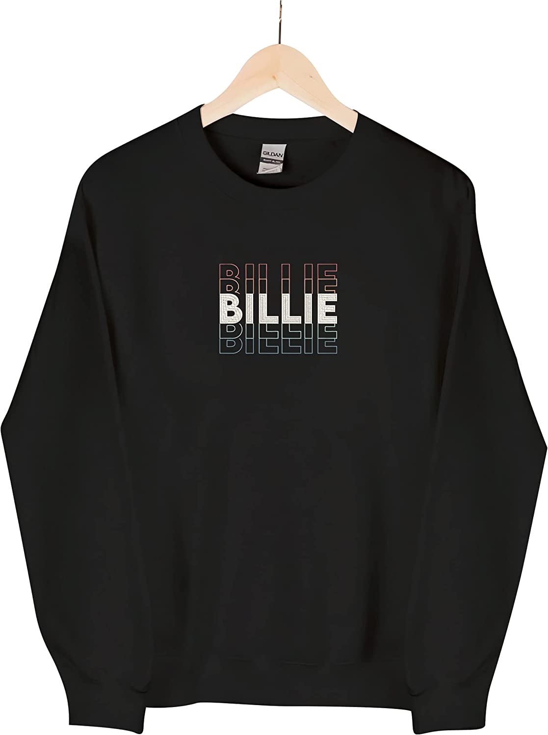 Custom Embroidered Sweatshirt Retro Personalized BILLIE or Any First Name Pullover Crewneck em2