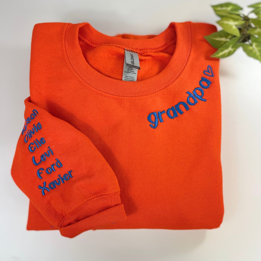 Personalized Embroidered Neckline Message Sweatshirt, hoodie em5