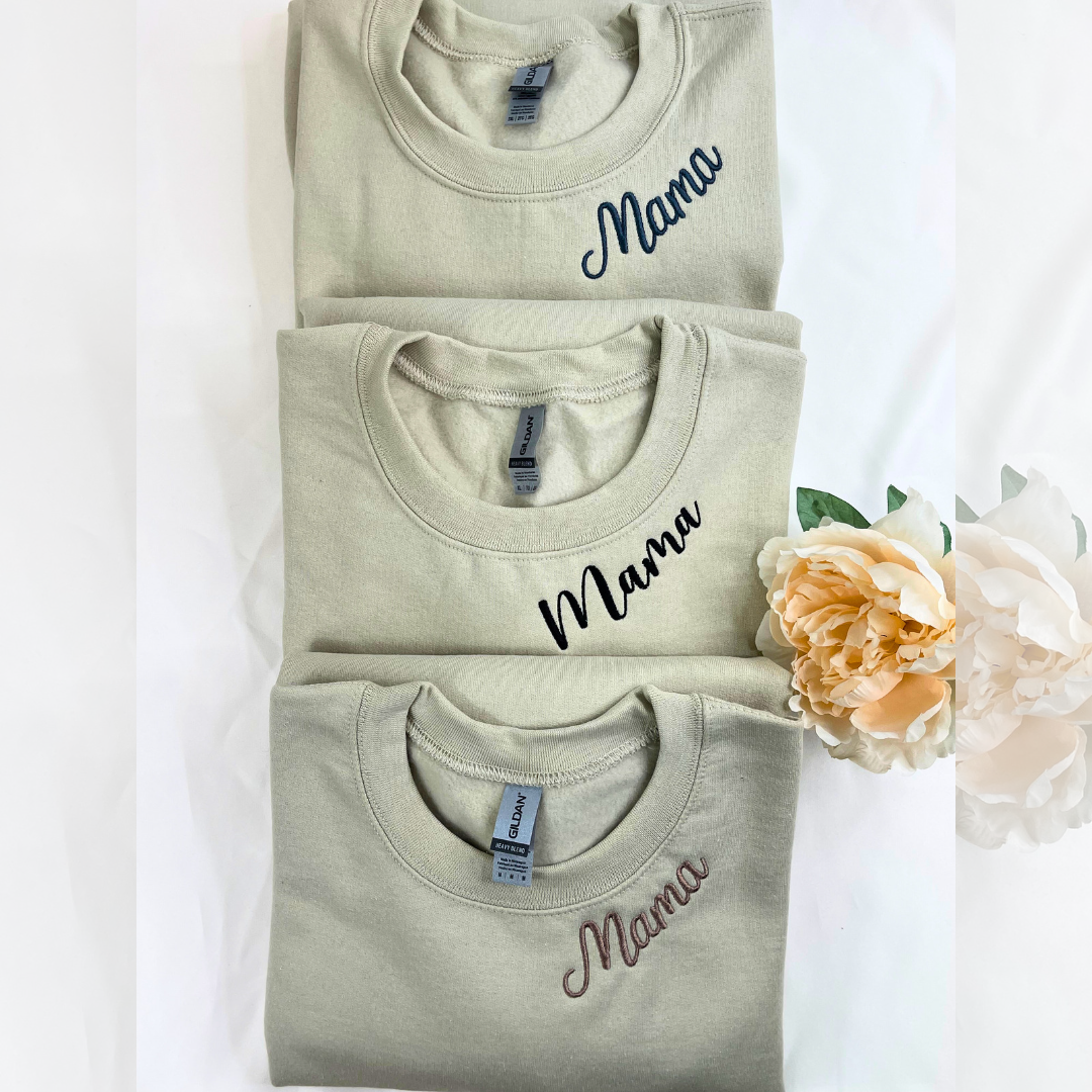 Personalized Embroidered Neckline Message Sweatshirt, hoodie em5