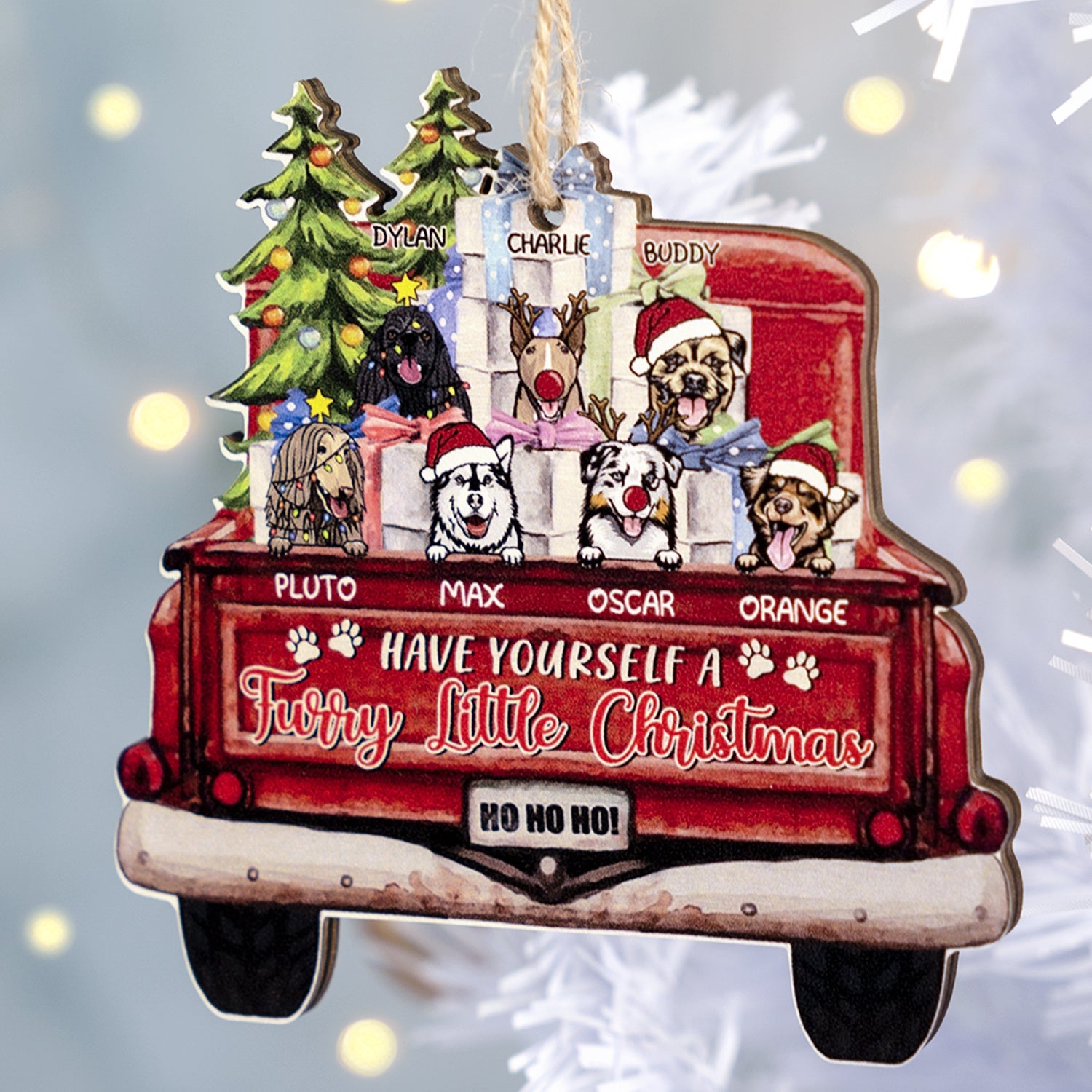 Have Yourself A Furry Little Christmas - Christmas Gift - Dog Lover, Cat Lover Gift - Personalized Custom Shaped Wooden Ornament ORNA1210