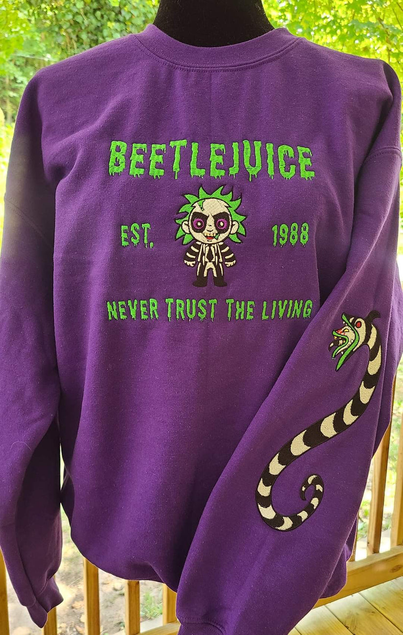 Beetlejuice Embroidered Sweatshirt EMHA0609