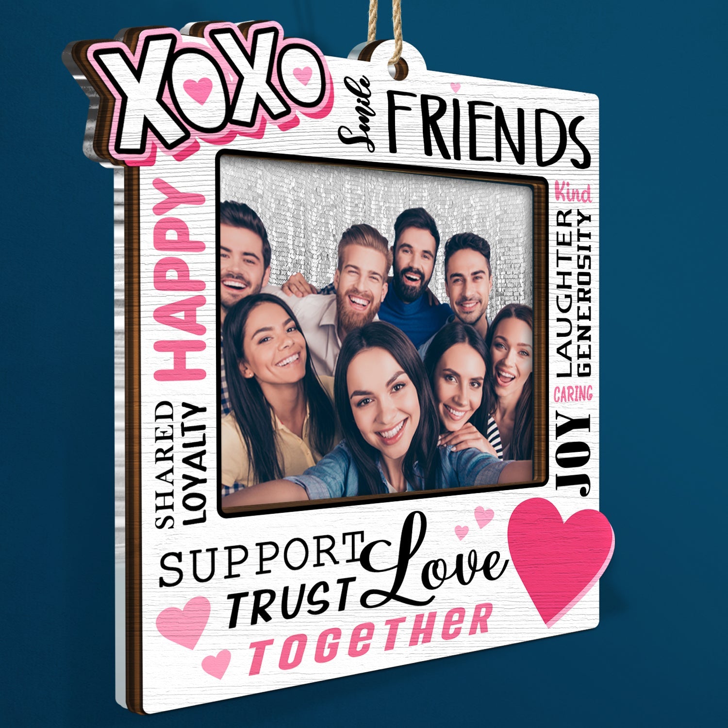 Custom Photo XOXO Friends - Christmas Gift For Besties - Personalized 2-Layered Mix Ornament ORNA1210