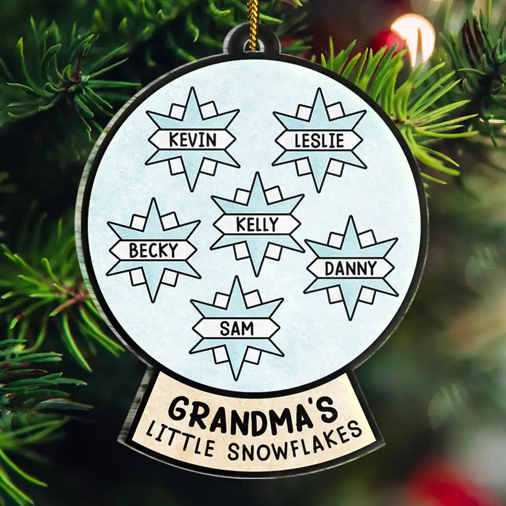 Grandma's Grandpa's Mom's Dad's Little Snowflakes - Personalized Custom Shaped Acrylic Ornament ORNA1210