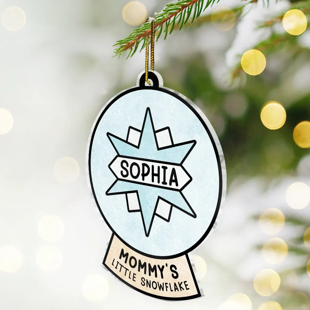 Grandma's Grandpa's Mom's Dad's Little Snowflakes - Personalized Custom Shaped Acrylic Ornament ORNA1210