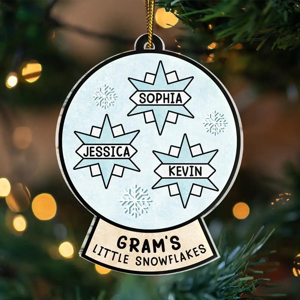 Grandma's Grandpa's Mom's Dad's Little Snowflakes - Personalized Custom Shaped Acrylic Ornament ORNA1210