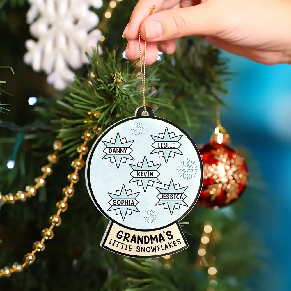 Grandma's Grandpa's Mom's Dad's Little Snowflakes - Personalized Custom Shaped Acrylic Ornament ORNA1210