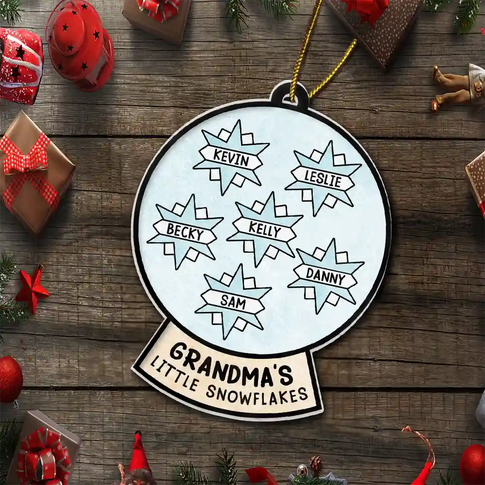 Grandma's Grandpa's Mom's Dad's Little Snowflakes - Personalized Custom Shaped Acrylic Ornament ORNA1210