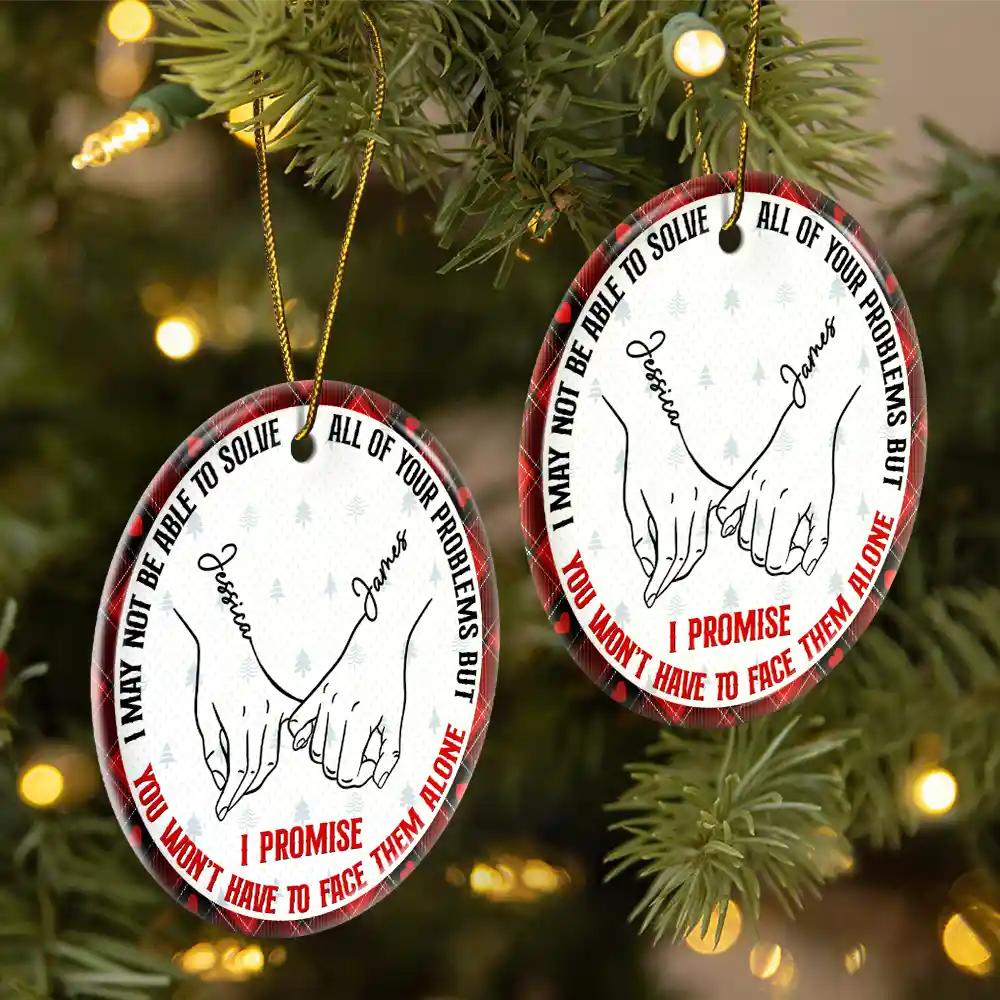 Besties Sisters I Promise You Won't Have To Face Them Alone - Personalized Circle Ceramic Ornament ORNA1210