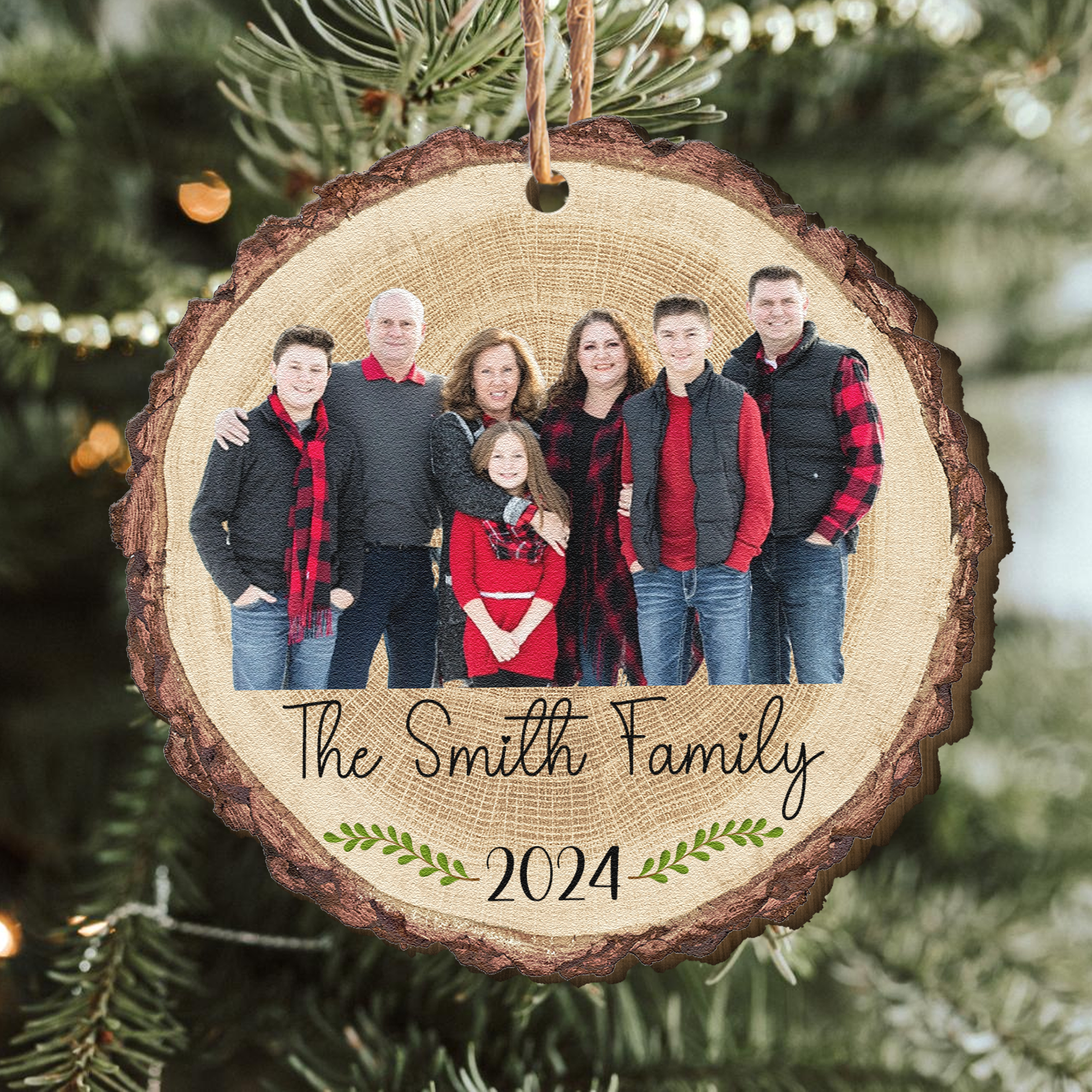 Family Christmas  - Personalized Wooden Photo Ornament ORN0810