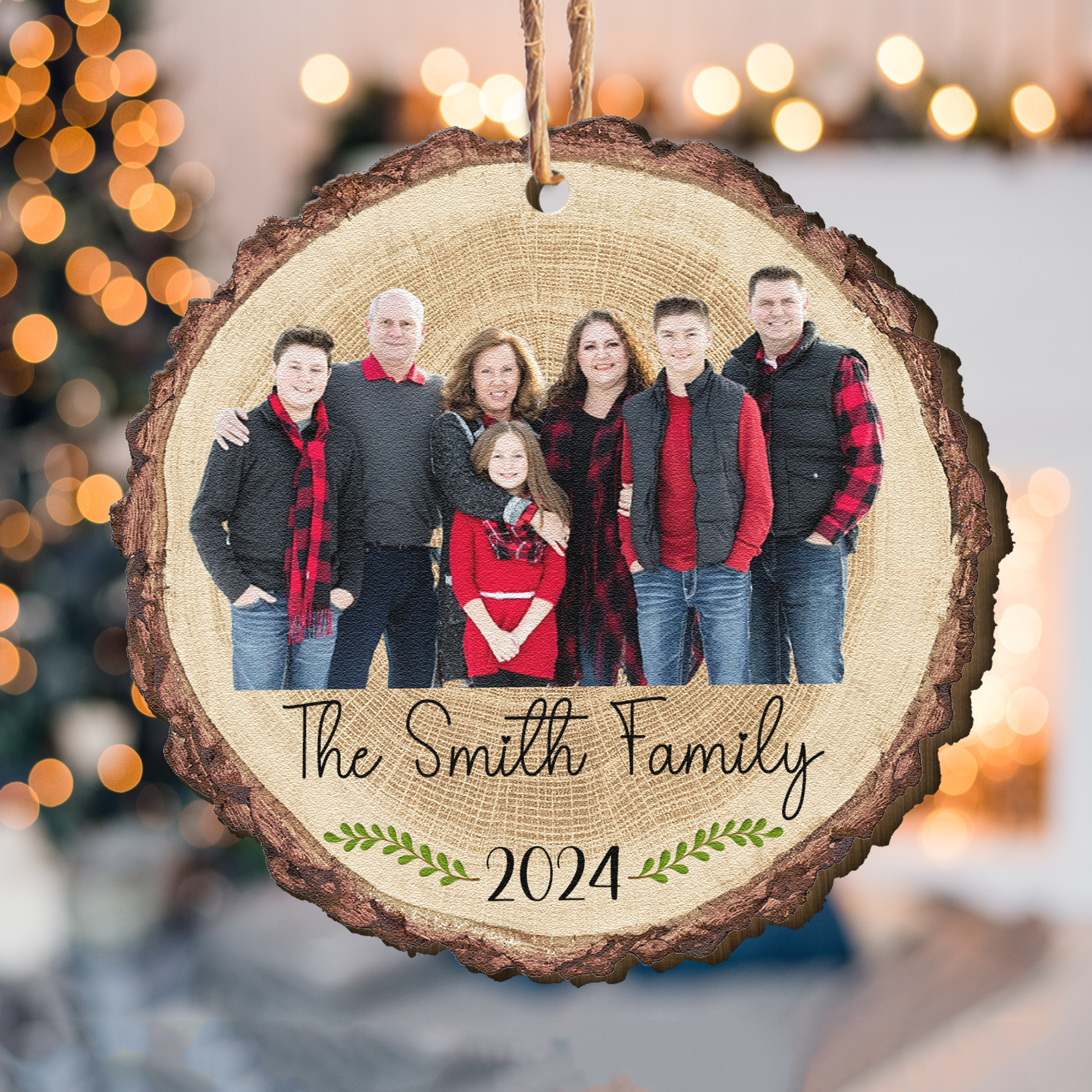 Family Christmas  - Personalized Wooden Photo Ornament ORN0810