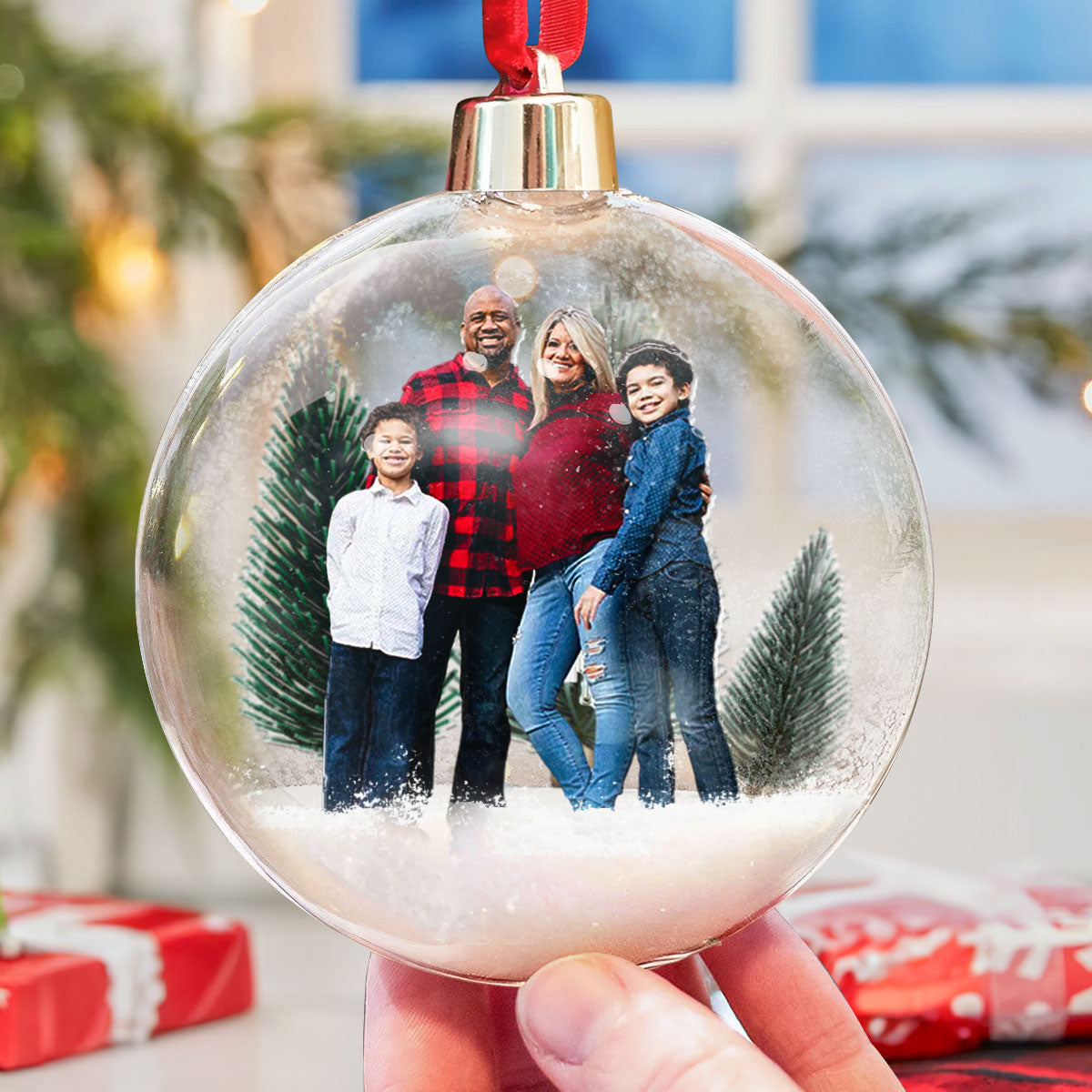 Family Christmas Custom Photo Ornament - Personalized Family Photo Ornament ORN0810